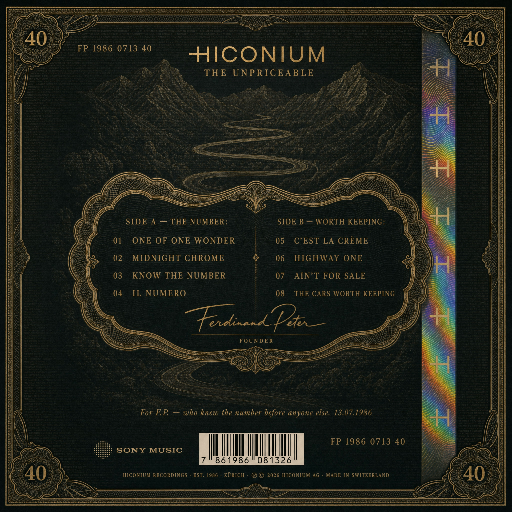 Back cover — the lots